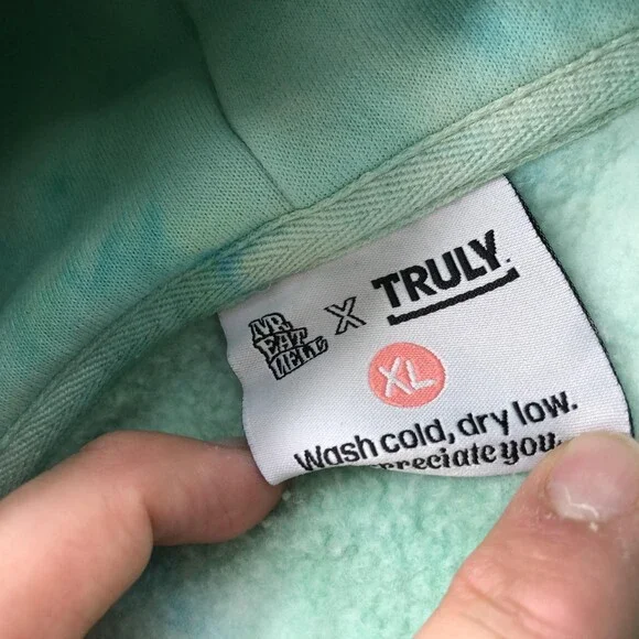 Mr Eatwell x Truly Hoodie Mens XL Tie Dye Pullover Embroidered Rose Can Drink
